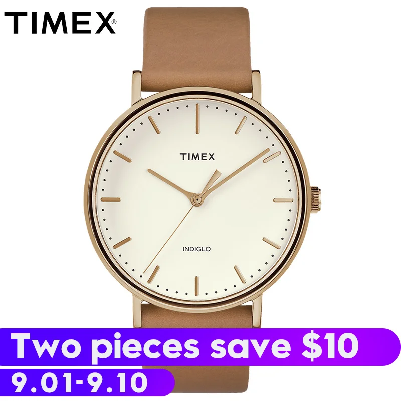 

2018 Top Fashion Promotion For Timex Mens Watches Fairfield Tw2r262 Simple Leather Quartz Waterproof Luminous Unisex Watch