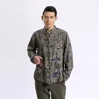 2019 Spring Autumn Shirt Fashion High Quality Tie-dyeing Slub Cotton Linen Men'S Shirt Long Sleeves Plus Size Casual Shirts