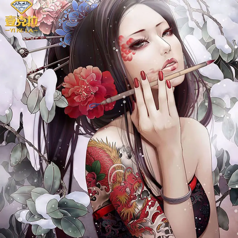 

YIKELA Diamond Painting DIY Antiquity Beauty Full Square Drill Mosaic Accessory Stitch Embroidery Needlework Wall Decor