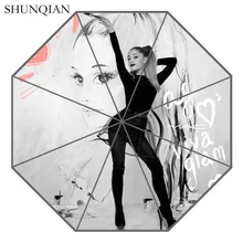 P# Ariana Grande 03 Зонт с индивидуальным принтом складной зонт от солнца и дождя для путешествий неавтоматический декоративный зонт высокого качества