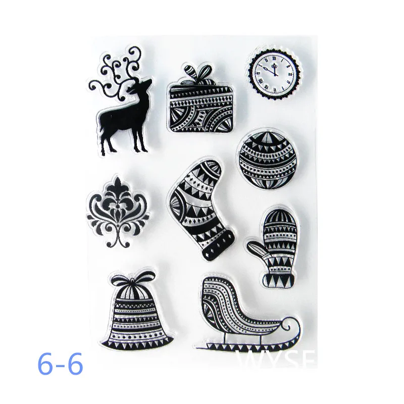 Рождественские штампы, дерево, носки с оленями, снеговик, прозрачный резиновый штамп, прозрачные штампы, печать для штамп для скрапбукинга, сделай сам, декоративные - Цвет: socks stamp