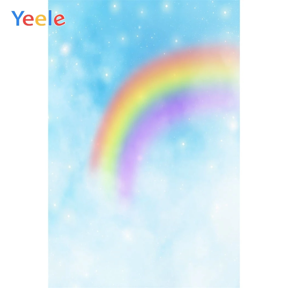 

Yeele Dreamy Rainbow Stars Clouds Baby Birthday Party Portrait Photographic Backgrounds Photography Backdrops For Photo Studio