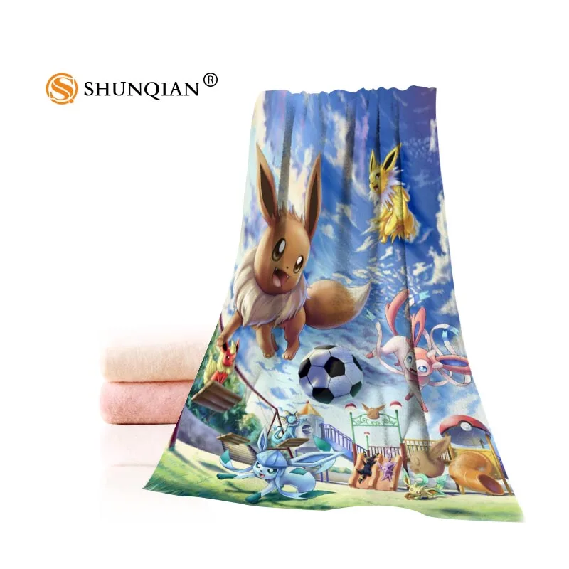 Custom Eevee Anime Towel Printed Cotton Face/Bath Towels Microfiber