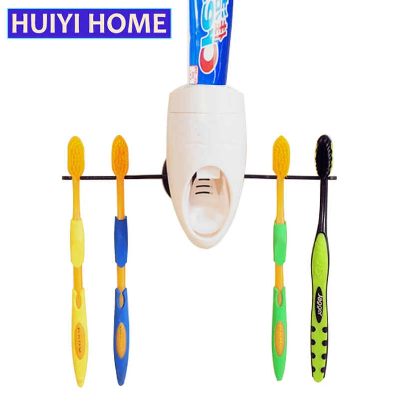 Automatic Toothpaste Dispenser Toothbrush Holder Vacuum Squeezing Toothpaste Tools For 4pcs
