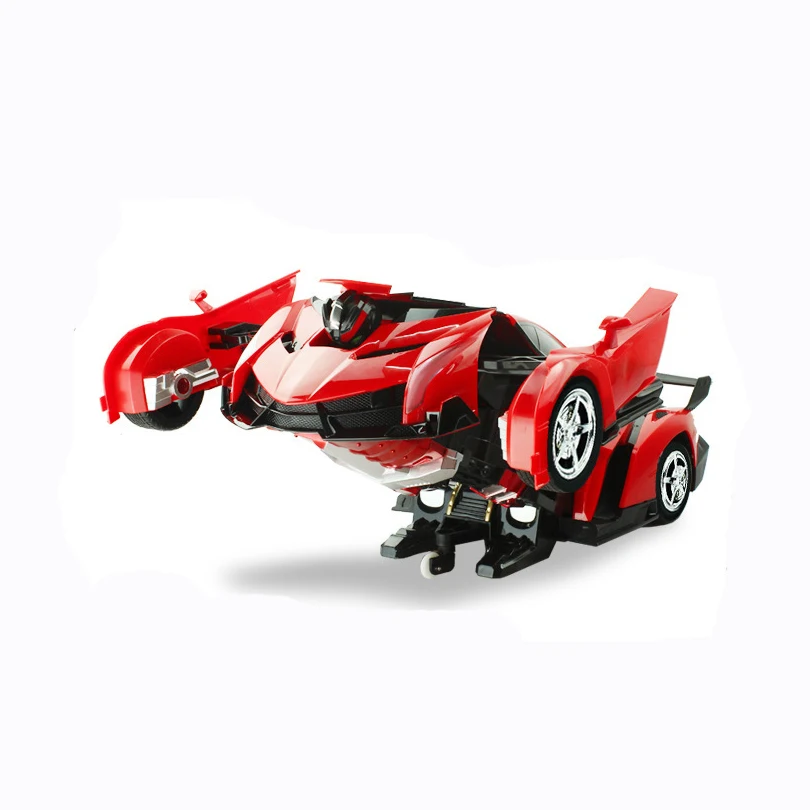 lower price  2In1 RC Car Sports Car Transformation Robots Models Remote Control Deformation Car RC fighting toy 
