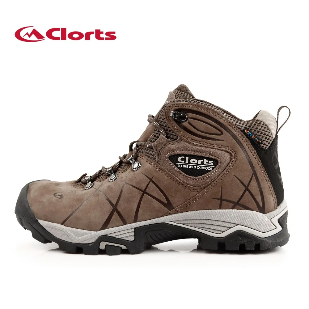 Clorts 2017 Men Outdoor Hiking Boots Waterproof Non-slip Mountaineering Shoes Real Leather Trekking Hiking Shoes HKM-802A
