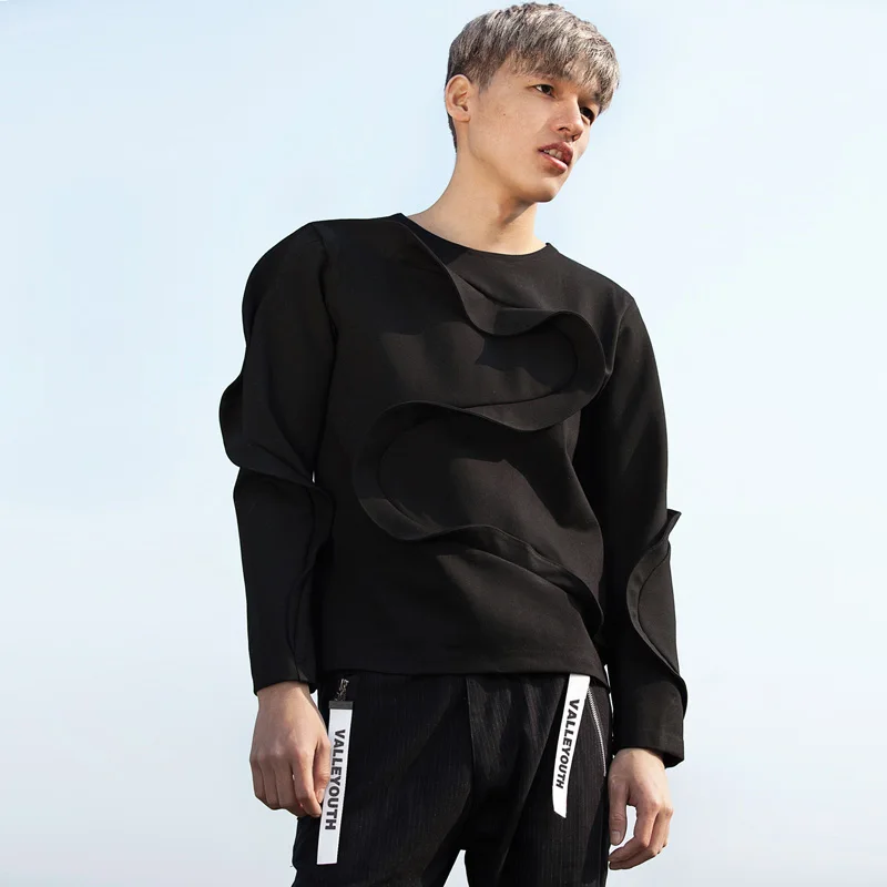 

S-5XL ! 2017 New Men's clothing GD Hair Stylist fashion three-dimensional stitching slim Hoodies plus size Singer costumes
