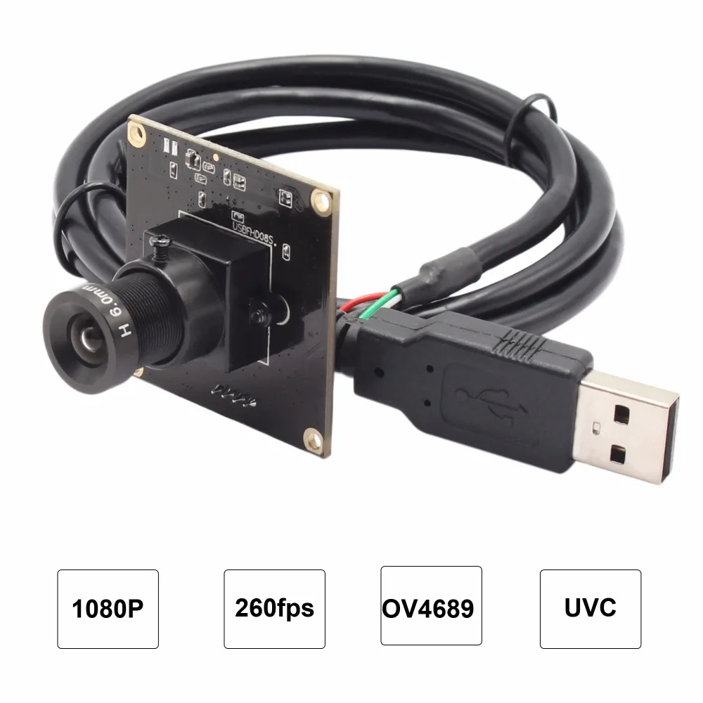 ELP 260fps/120fps/60fps USB2.0 драйвер веб-камеры бесплатно OV4689 CMOS сенсор 1080P HD мини Высокоскоростная камера 260fps