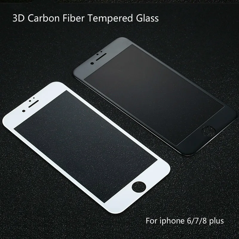 

3D Carbon Fiber Glass Film For iphone6 7 8 Screen Protector For iphonex Soft Edge For iphone 8 plus Curved Edge Tempered Glass