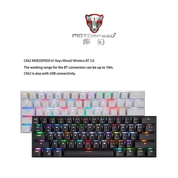 

MOTOSPEED CK62 USB Wired Keyboard Mechanical Keyboard BT3.0 For LOL Dota 2 PUBG Computer Keyboards for Tablet Laptop Smartphone