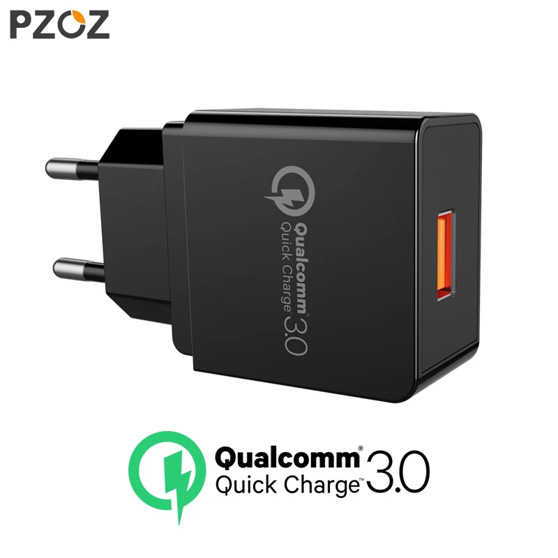 PZOZ شاحن يو اس بي الاتحاد الأوروبي سد الجدار سريع سريعة تهمة QC 3.0 المحمولة 18 W العالمي الهاتف المحمول محول ل xiomi huawei p10 lg g6 PZOZ شاحن يو اس بي الاتحاد الأوروبي سد الجدار سريع سريعة تهمة QC 3.0 المحمولة 18 W العالمي الهاتف المحمول محول ل xiomi huawei p10 lg g6