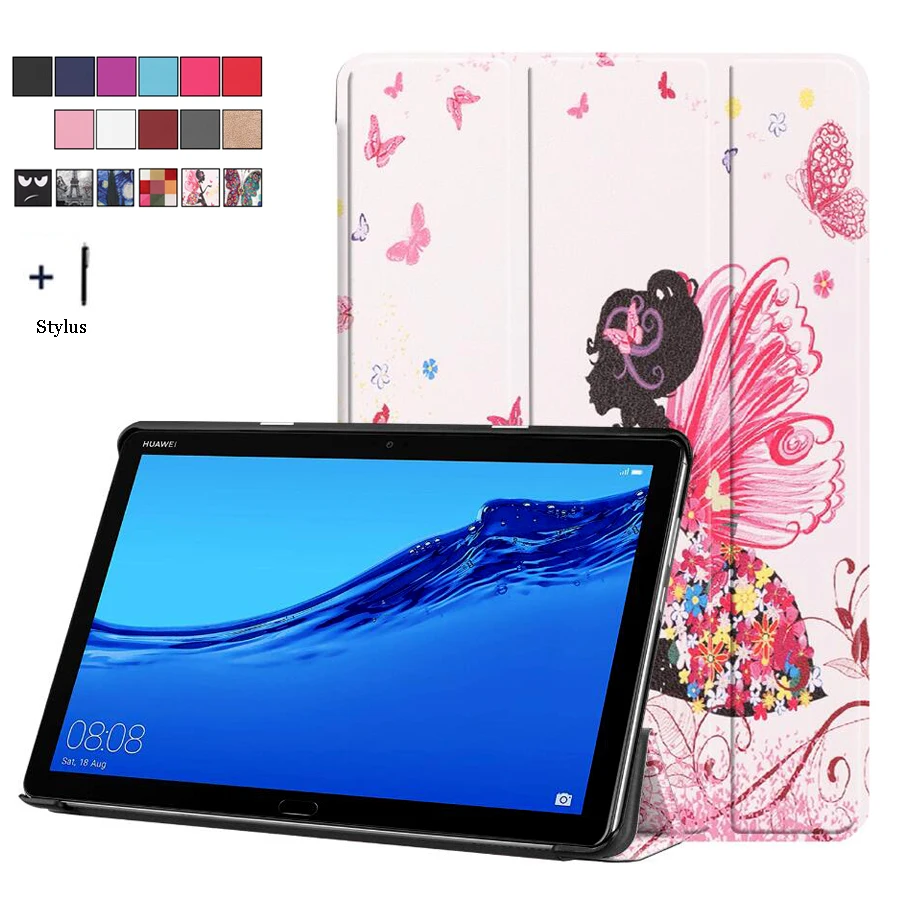 Чехол для Huawei MediaPad M5 Lite 10 0 дюйма смарт пробуждение режим сна флип чехол из