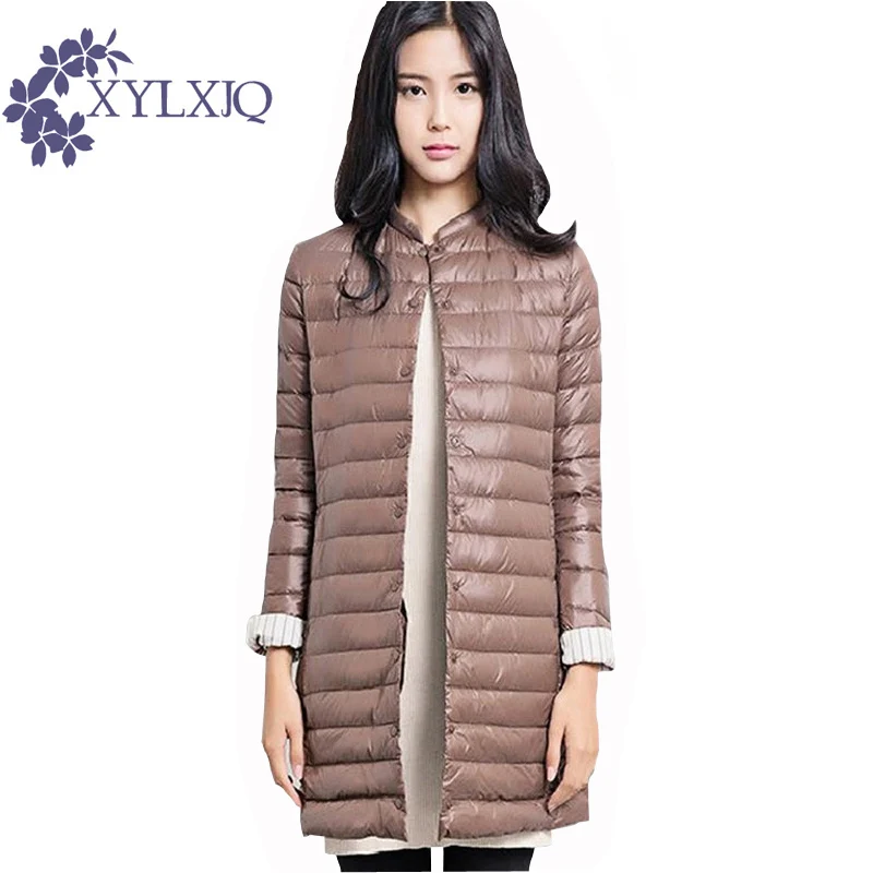 2017 Lumière Femelle Ultra Nouveau Black Ja530 Feminina long Vers army Blue Solide Parkas camel Moyen navy Bas Jaqueta Femmes Green Le Mince Manteaux Veste D'hiver Vestes rqrE6xn