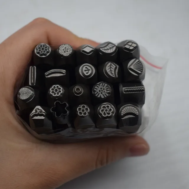 newest 20pcs high quality steel punch stamp set hand metal marking