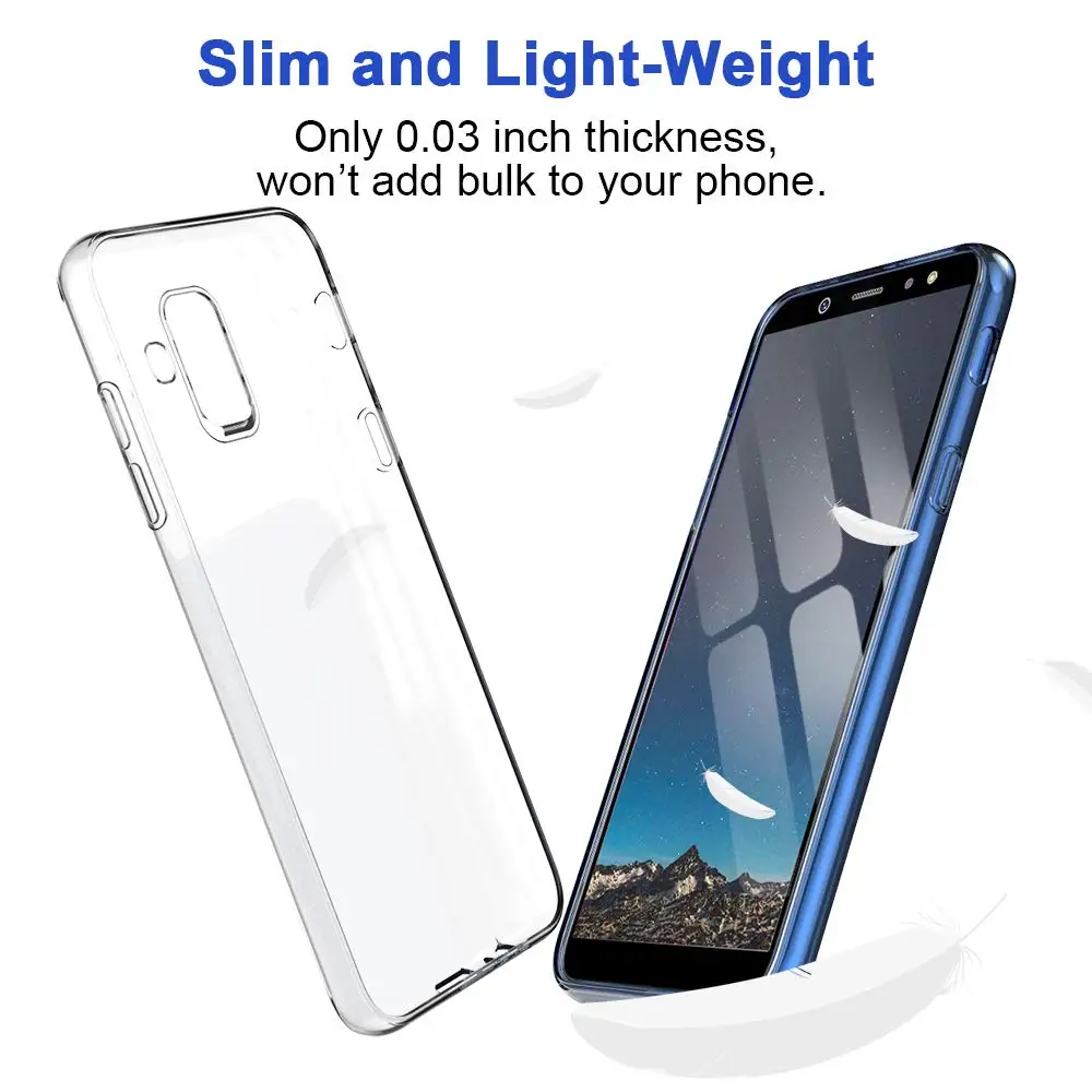 Ультратонкий прозрачный ТПУ для samsung Galaxy A6 A6Plus A6S чехол для телефона задняя крышка прозрачный силиконовый чехол