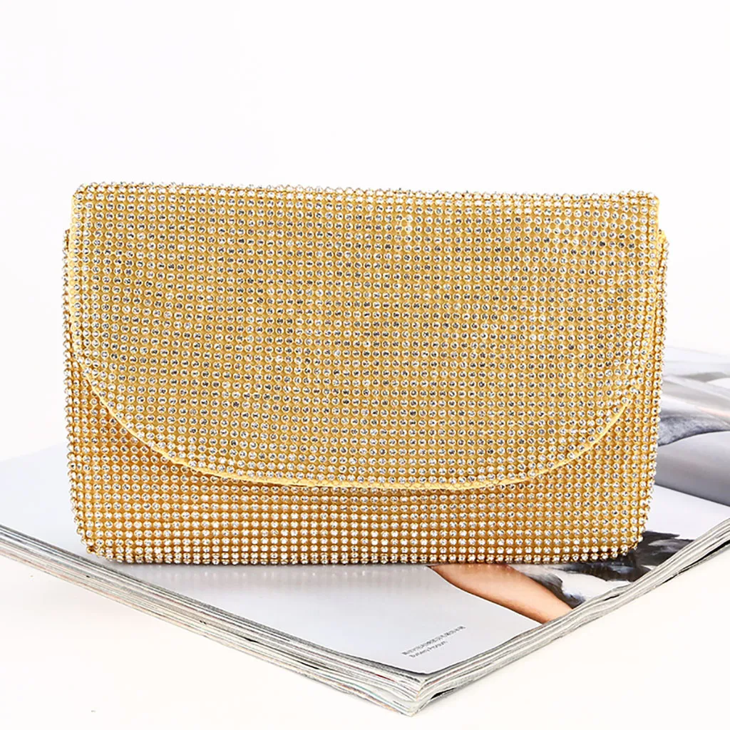 Женская модная вечерняя сумочка-конверт с бриллиантами и цепочкой, вечерние сумки-клатчи на плечо