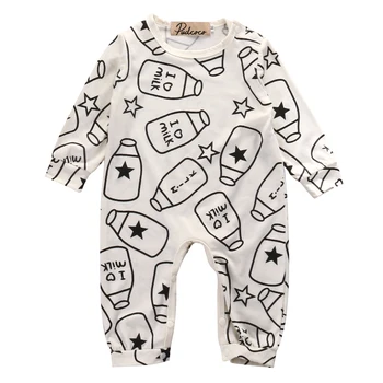 

2017 Newborn Kids Baby Boy Girls Infant Romper Bottle Cute Jumpsuit Summer Clothes Outfit 0-12M