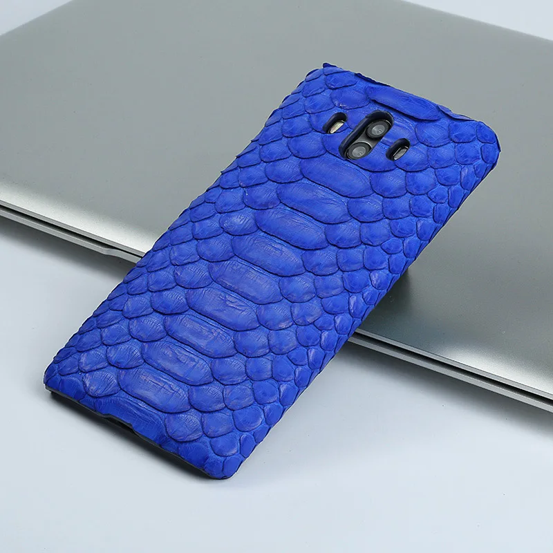 Роскошный чехол для телефона huawei mate 9 10 lite чехол из натуральной кожи питона для P8 P9 P10 20 Pro Lite P Smart Honor 7X8 9 10 чехол - Цвет: Blue