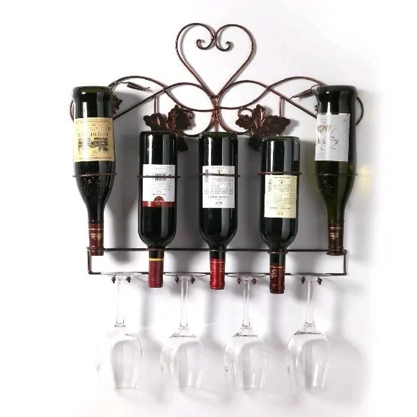 European style iron art antique Wine racks Wall mounted rack Wall hung