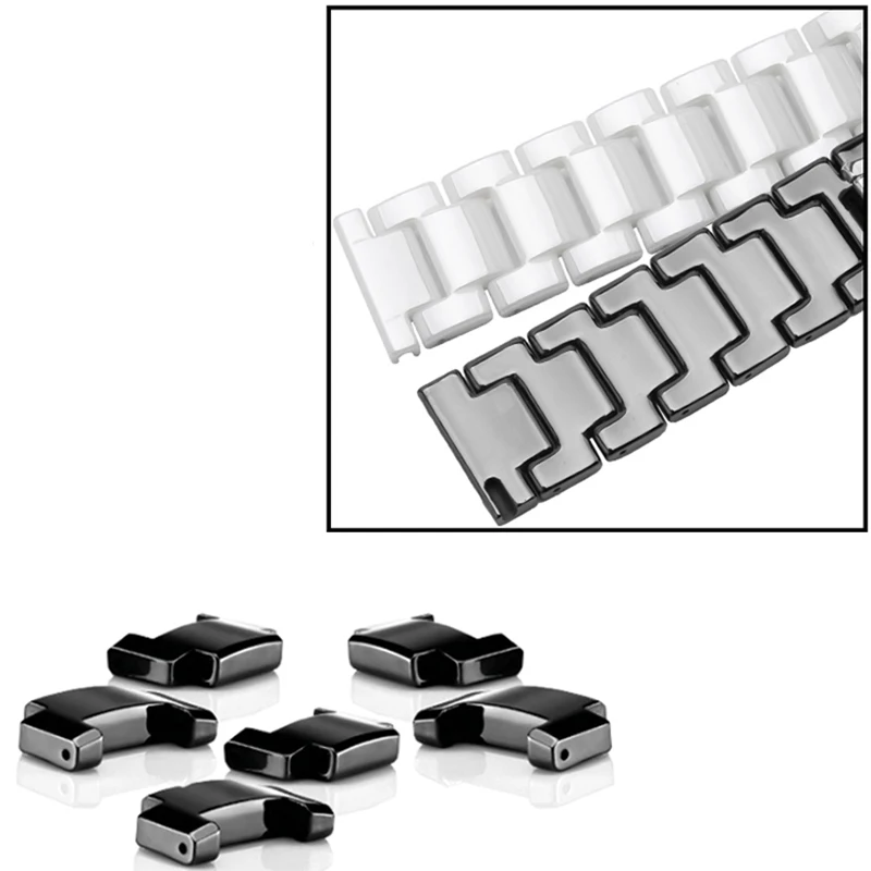 Goedkoop Hoge Kwaliteit Keramische Horlogeband 14 15 16 17 18 19 20 21 22 Mm Zwart Wit Horloge Band Voor Mannen en Vrouwen Armband