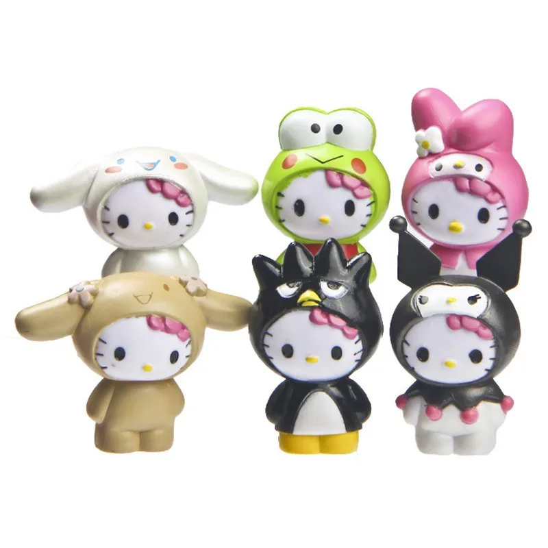 6 шт./компл. hello kitty домашнее украшение мини игрушки ручной работы миниатюрные