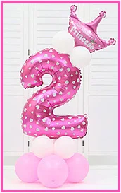 Синий, розовый цвет, вечерние шляпы с шариками и цифрами 520, с номером 0-9, с днем рождения, для детей, для маленьких мальчиков и девочек, 100 дней - Цвет: B2