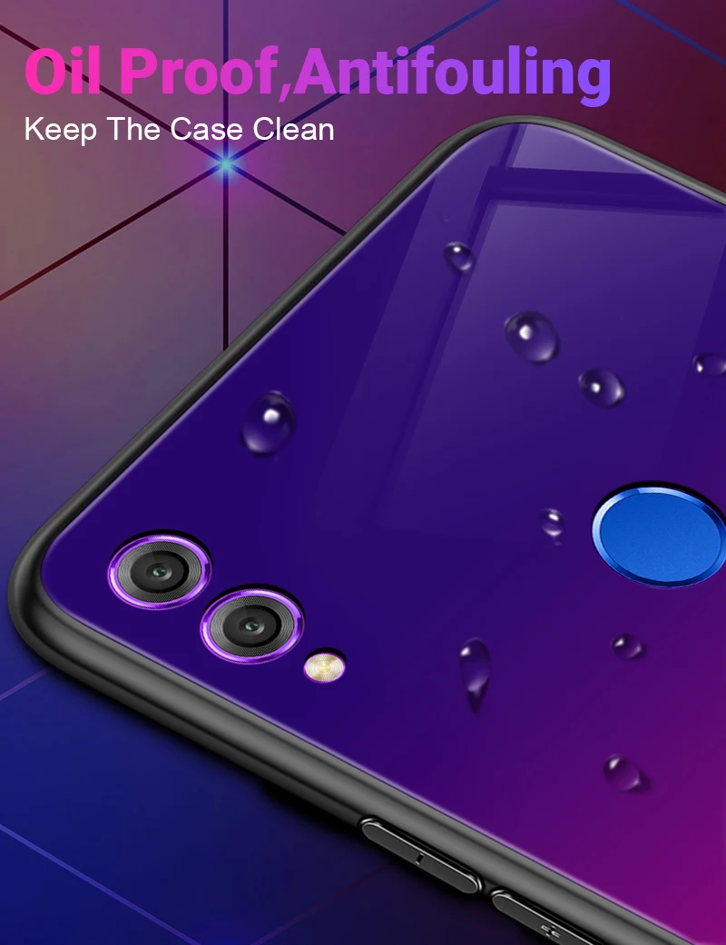 Gradient Glass Case For Huawei Honor 8X 9 Lite 10 Color Phone Case For Huawei P20 Lite P Smart Plus Nova 3i Luxury Cover Shell