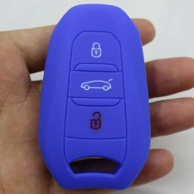 3 Buttons silicone car key cover case key fob shell for Peugeot 208 308