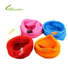 10 шт./партия, детские вязаные шарфы с круглым кольцом, стиль, дизайнерский шарф-глушитель, детский осенне-зимний шарф на шею для девочек, подарок