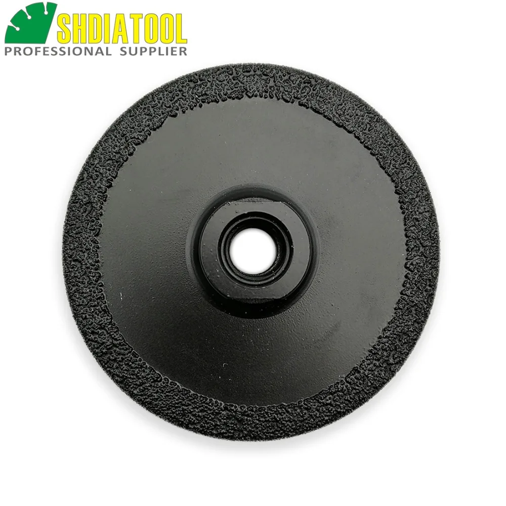 SHDIATOOL 1pc Dia 4"/100mm M14 Vacuum Brazed Diamond Flat Grinding Wheel Grinder Disc For Granite Marble Artificial Stone Grind