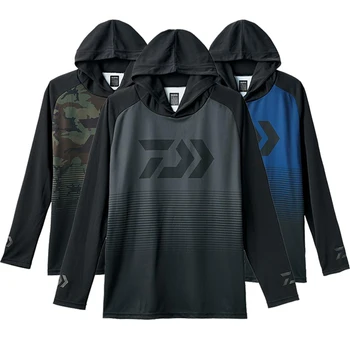 

Daiwa Long Sleeve Hooded Fishing Shirts Quick Drying Autumn Fishing Clothes Breathable Sunscreen Fishing Clothing