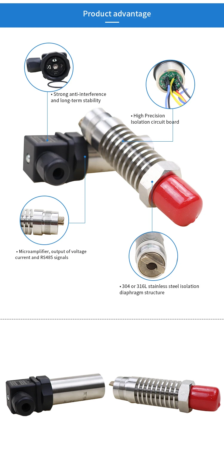 RS485 4 20 мА из нержавеющей стали высокотемпературный датчик давления воздушного резервуара для воды датчик давления