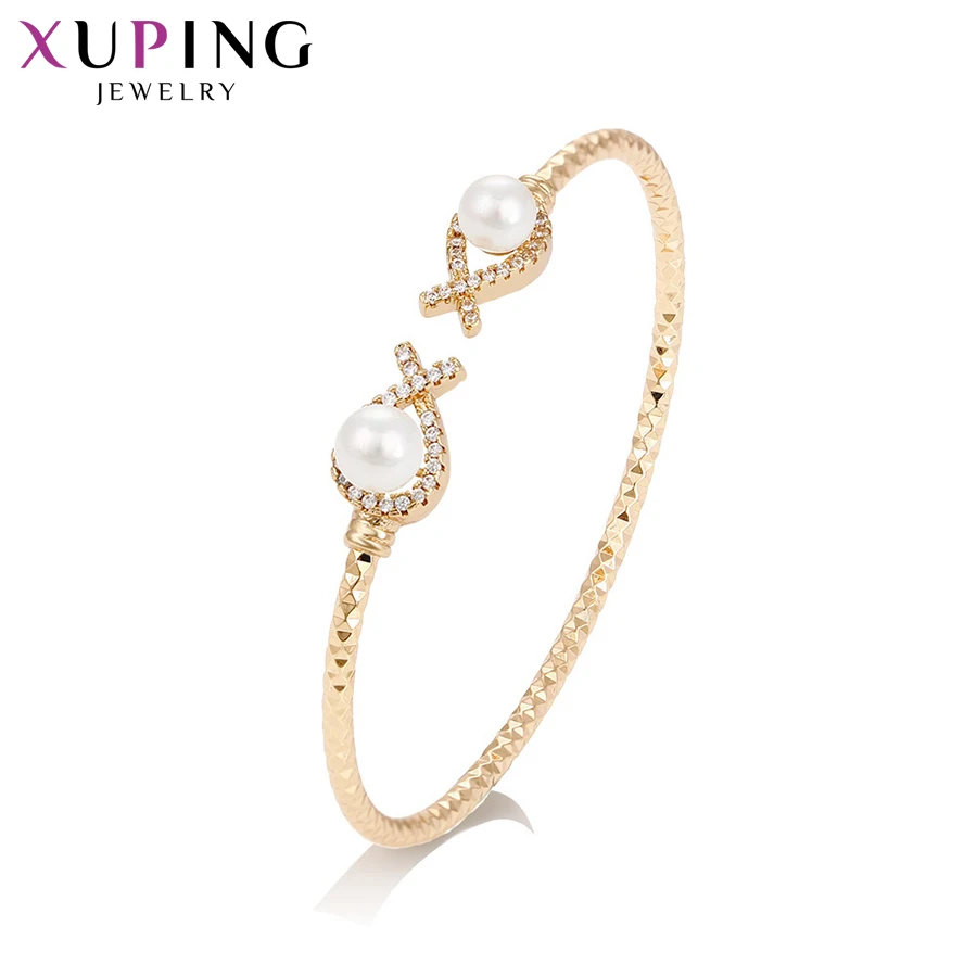 

11.11 Deals Xuping Fashion Elegant Adjustable Bangle Jewelry Gold Color Plated for Women Thanksgiving Day Gift S36.7-51729