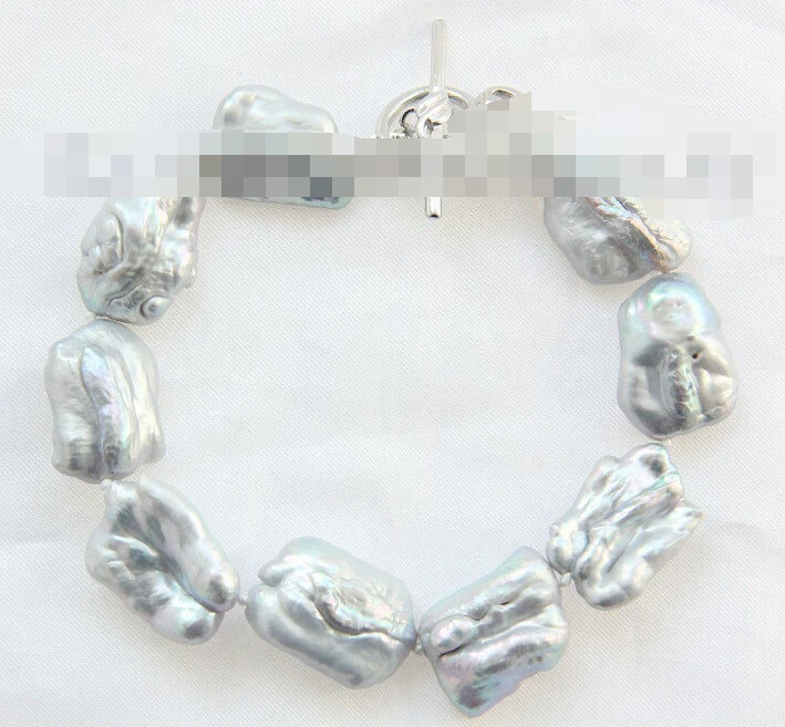 

FREE SHIPPING>>>@@ > 09685 baroque gray freshwater cultured pearl bracelet