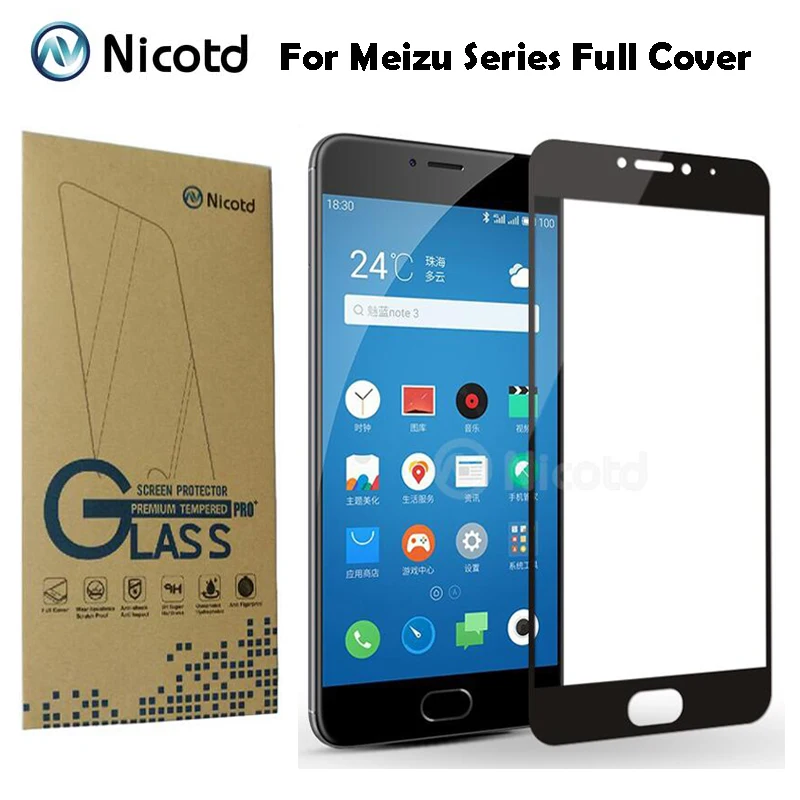 Никотд полное покрытие закаленное стекло для Meizu M5 Note M5s M3 M3S Mini Max M3E M3X Pro 6 Plus U10 U20