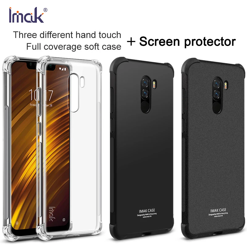 For Xiaomi pocophone F1 Case IMAK Anti-dropping airbag protection Cover For Xiaomi pocophone f1 Soft TPU Case For pocophone f1