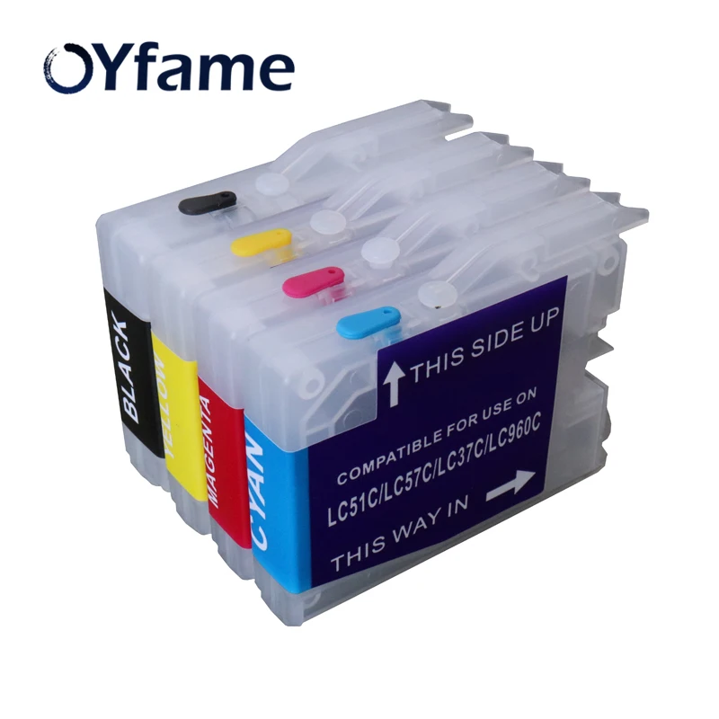 OYfame для Brother LC10 LC37 многоразовый чернильный картридж brother LC51 LC57 LC970 lc1000 DCP-130C 135C 150C