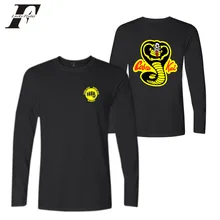 Luckyfridayf Cobra Kai hit hop Anime algodão de manga longa O pescoço camisas engraçadas de t das mulheres Dos Homens Tshirt Encantador Popular camisetas T-shirt