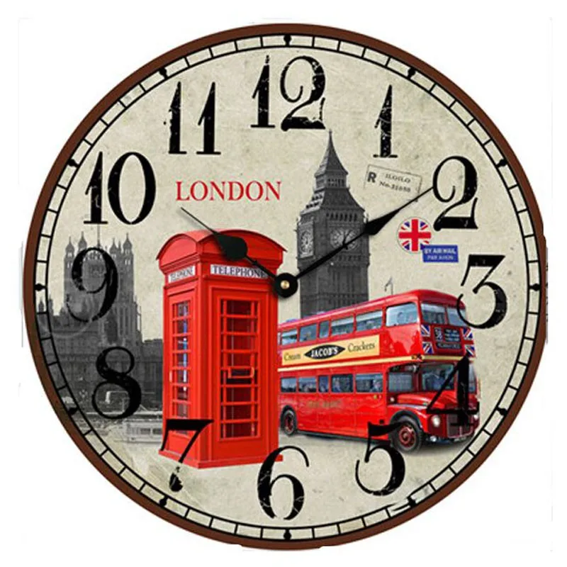 Modern Home Decoration Design 30CM Digital Wooden Wall Clocks London