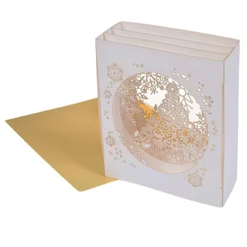 

Handmade 3D Up Tree Box Snowflake Greeting Holiday Card Merry Christmas Gift Wedding Birthday Baby Shower Invitations Cards