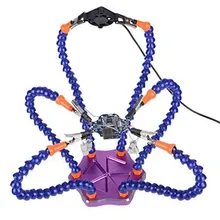 Helping Hands Third Hand Soldering Tool 6 Flexible Arms Six Arm Soldering Station With Swiveling Alligator Clip for RC Drone