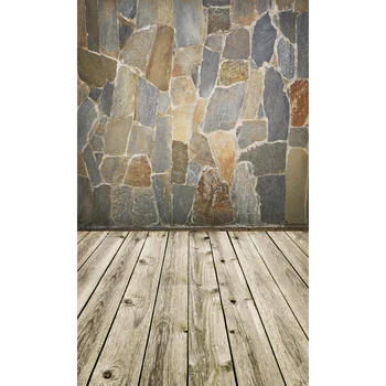 

Customize Vinyl stones wall wooden floor photography backdrops for model party photo studio portrait background free shipping