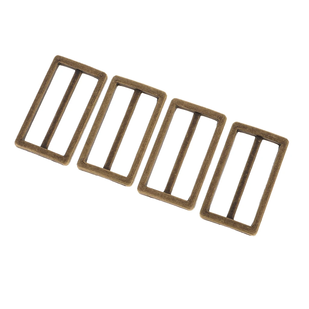4Pcs Metal Tri Glide Slide Buckles Backpack Straps Adjuster Buckles 38mm Webbing Slider