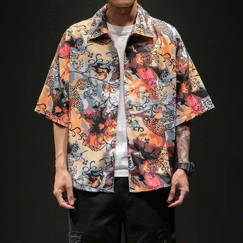 

Plus Size 4XL 5XL Shirt Men Short Sleeve 2020 Oversized Summer Hawaiian Shirts Vintage Board Beach Floral Hawaii Shirt XXXXXL