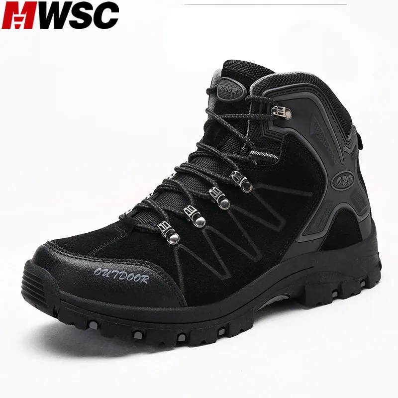 

MWSC Autumn Special New Male High Top Casual Shoes Durable Hard-Wearing Footwear Lace Up Trending Anti-Slip Shoes