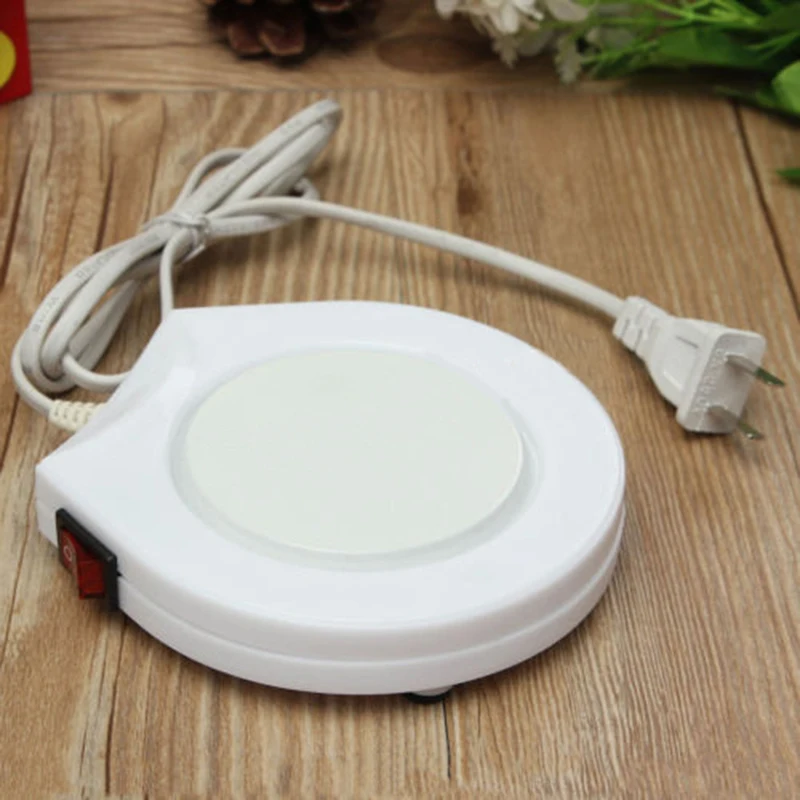 Keep 60 Degrees Celsius White Electric Coffee Cup Warmer Tea Milk Mug Heater Pad Kitchen Tool 220V
