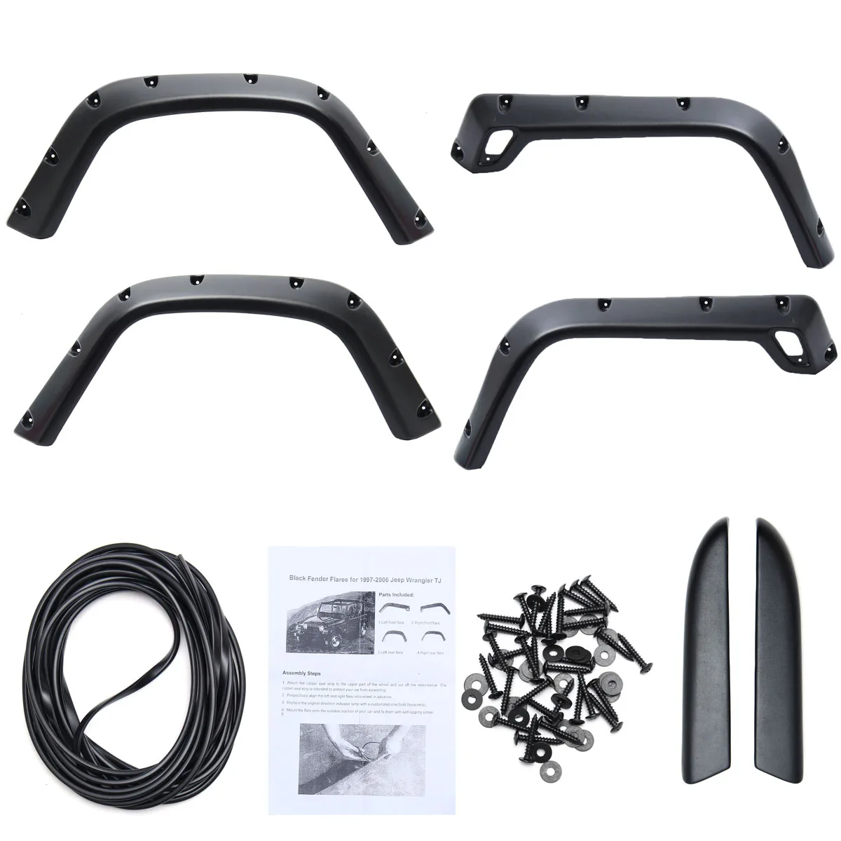 Лучшая цена 6 шт./компл. для Jeep 98 06 Wrangler TJ 7 дюймов широкая стильная защита