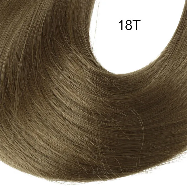 Синтетический волнистый заколки для волос Удлинение кудрявые для женщин 20 ''невидимая Омбре шелковистая головка с 5 зажимами Натуральные Цветные шиньоны - Цвет: 18T