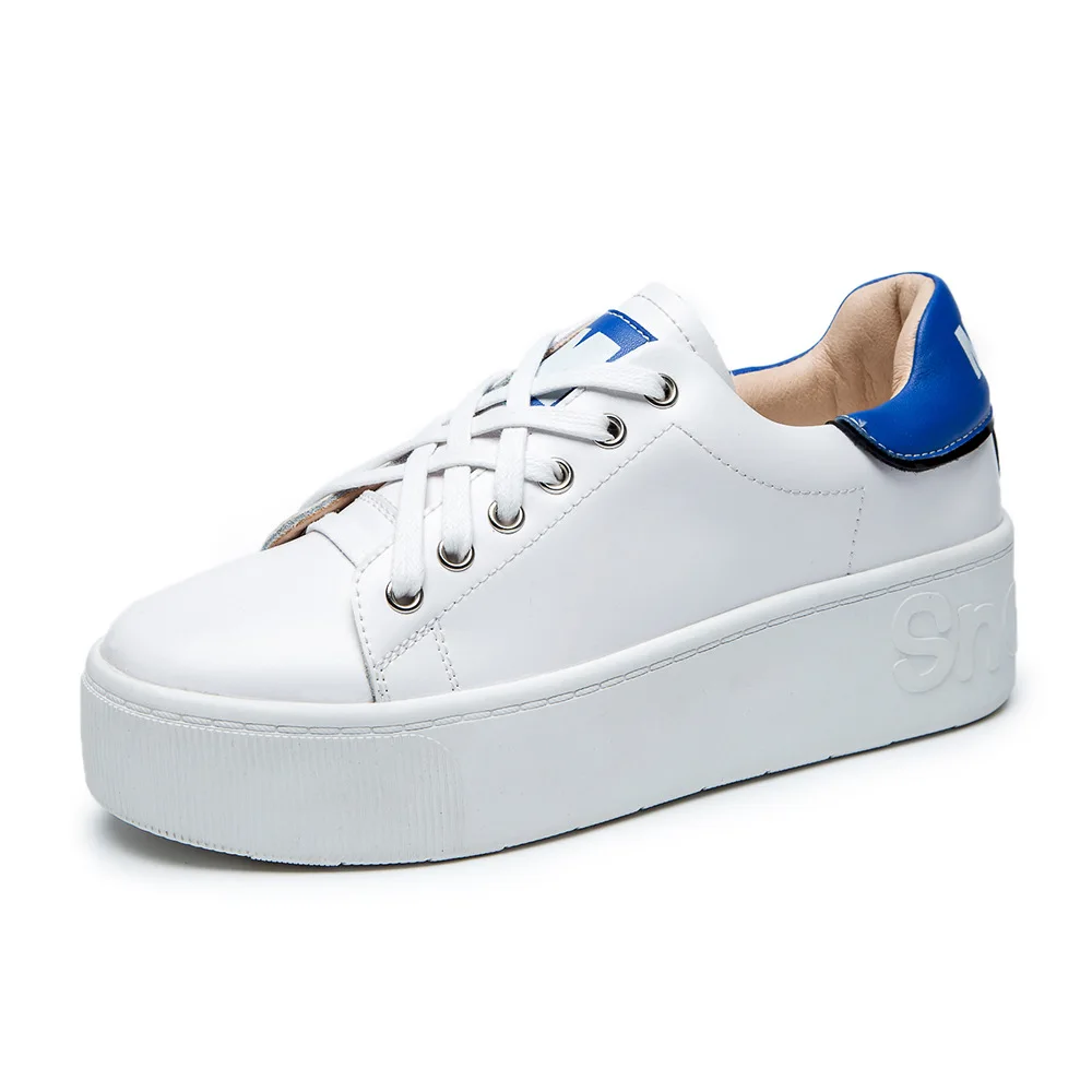

White Colors Size 35-40 FREE Shipping New 2017 Low Platform Thick Bottom Casual Shoes Women Flats Lace Up Female Shoes