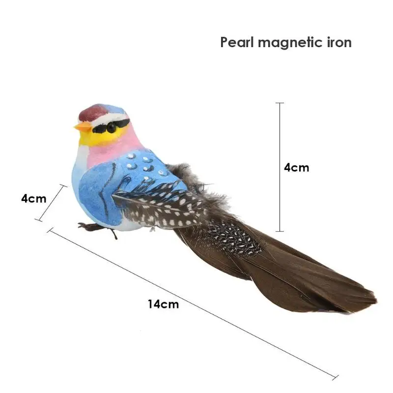 6 шт./компл. пены перо Искусственные Птицы искусственный птица модель дома орнамент имитация попугая Творческий перо газон фигурка Декор